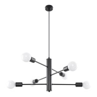 SOLLUX Crna viseća svjetiljka Donato 6