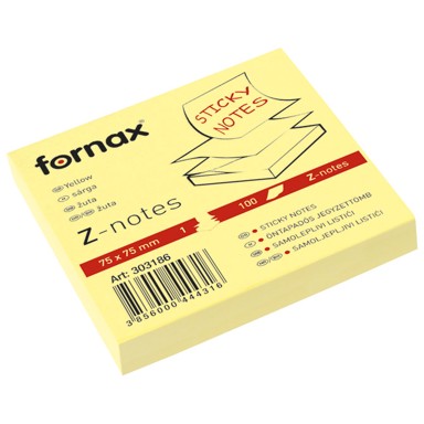 Samoljepljivi blok Z 75 x 75 mm, 100 listova, žuti