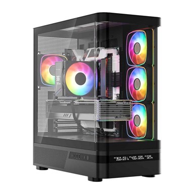 MODECOM PC kućište Volcano AQ 200 ARGB, Midi Tower, crno