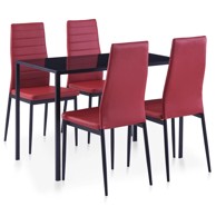 Petodijelni blagovaonski set crvena boja vina