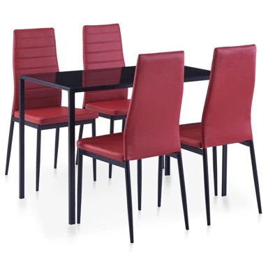 Petodijelni blagovaonski set crvena boja vina