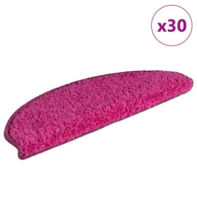 Prostirka za stepenice, 30 kom, 65 x 21 x 4 cm, poluokrugla, ružičasta