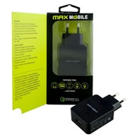 MAXMOBILE Kućni punjač Qualcomm 3.0 Ultra Fast USB - TC-S001, crni, 3A