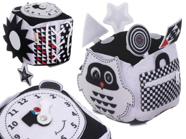 Montessori taktilna kontrastna kocka, sovica