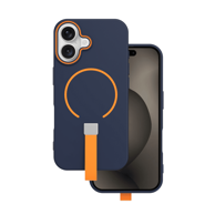 ONASI Silikonska maskica, iPhone 17 Air, Mat Liquid, remen, MagSafe, plavo-narančasta