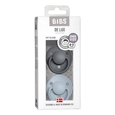 BIBS Duda varalica De Lux, silikon, siva/plava