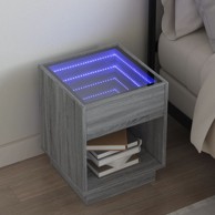 Noćni ormarić s beskonačnim LED boja hrasta 40x40x50 cm