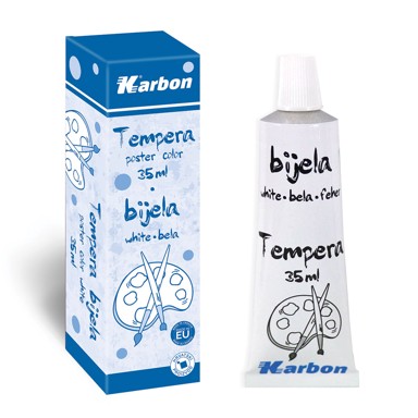 KARBON Tempera, tuba, 35 ml, bijela, P12/72