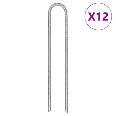 Klinovi za šator U-oblika 12 kom 30 cm Ø 7 mm pocinčani čelik - 30 cm 12
