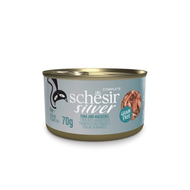 SCHESIR Hrana za mačke Cat Silver Senior, tuna i skuša, konzerva 70 g