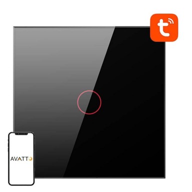 AVATTO Pametni WiFi prekidač za svjetlo TS02-EU-B1, crni