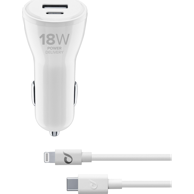 CELLULARLINE Auto punjač CBRIPHKITC2L2PD30W, bijeli