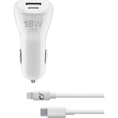 CELLULARLINE Auto punjač CBRIPHKITC2L2PD30W, bijeli