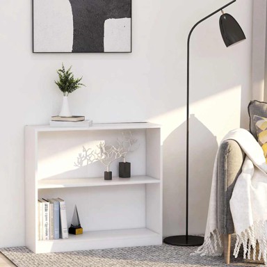 Polica za knjige bijela 80x24x75 cm izrađeno drvo