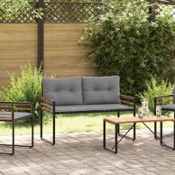 Drvena klupska klupa s jastukom 114 x 55 x 77 cm, svijetlo siva