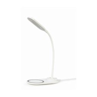 GEMBIRD Stolna lampa s bežičnim punjačem, bijela