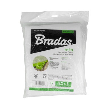 BRADAS Proljetni agrotekstil 17 g 3,2 x 5 m, vrtni netkani pokrov za biljke, povrće i cvijeće, zaštita od hladnog vjetra AWW1732005, bijeli