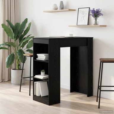 Barski stol 95 x 47 x 103,5 cm, crni hrast, konstruirano drvo