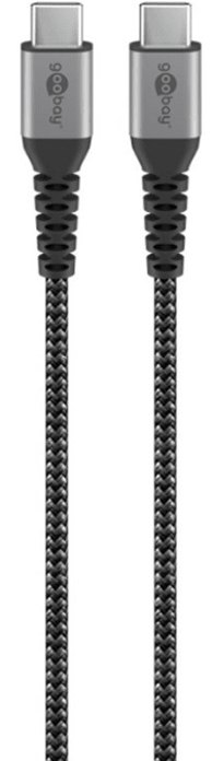 GOOBAY Kabel za napajanje, USB-C na USB-C, 1m, 60W, crni