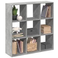 Sobna pregrada / regal za knjige sivi 102x29x103,5 cm drveni