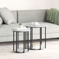 Stolići za kavu, 2 komada, siva sonoma, MDF i metal