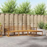 Set vanjskih sofa, 4 kom, prirodna, čvrsto drvo akacije