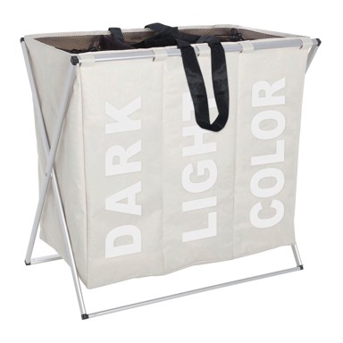 WENKO Bež košara za prljavo rublje Trio, 130 l