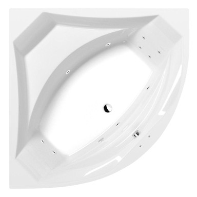 POLYSAN Hidromasažna kada, Active hydro, 150x150 cm, kutna, kromirana, bijela