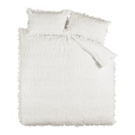 CATHERINE LANSFIELD Posteljina Seersucker Frill od krepa za bračni krevet 200x200 cm Bijela