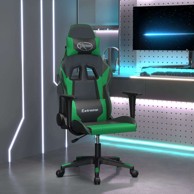 Gaming stolica, umjetna koža, crna i zelena, bez naslona za noge, 1 komad