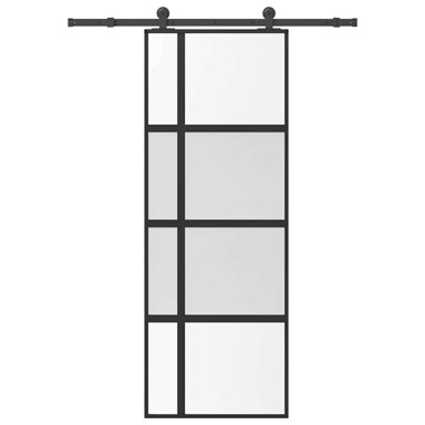 Klizna vrata s priborom od kaljenog stakla i aluminija mat i prozirna 76x205 cm