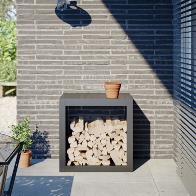 Stalak za drva za ogrjev antracit 60 x 40 x 60 čelični