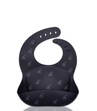 PETITE&MARS Silikonski podbradak, sivi brijegovi