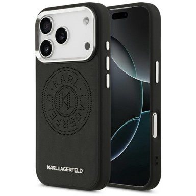 KARL LAGERFELD Maskica Point&Metal Logo MagSafe iPhone 17 Pro, crna