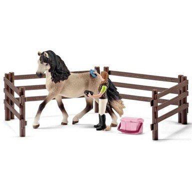 SCHLEICH Andalusian Horses Care Kit playset, smeđa  