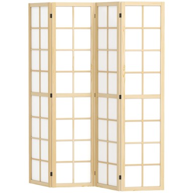 HOMESTAR Pregrada za sobu, 4 panela, 160x170 cm, prirodna