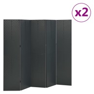 Sobne pregrade s 5 panela, 2 kom, 200 x 180 cm, čelične, antracit