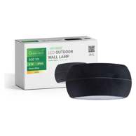 GREEN TECH LED fasadna zidna svjetiljka Boston 6 W 3000 K IP65, crna