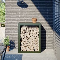 Stalak za drva za ogrjev zeleni 60x40x80 cm čelični