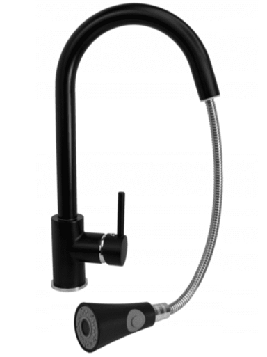 SLOMART Slavina Snake, s izvlačnim izljevom, crna