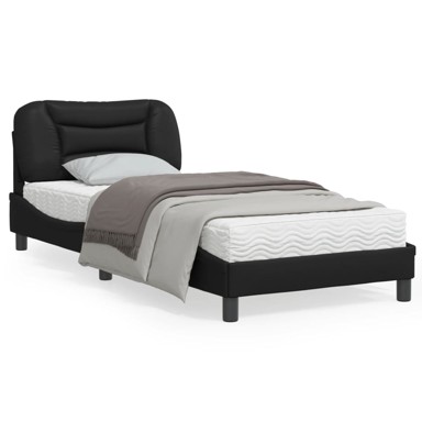 Okvir kreveta s LED svjetlima crni 80 x 200 cm od umjetne kože