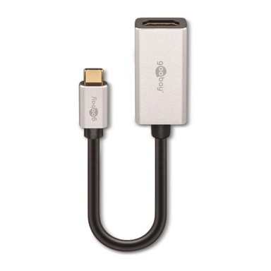 GOOBAY adapter USB-C (muški) na HDMI (ženski) 4K 120 Hz 0,15 m, sivi