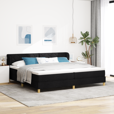 Box Spring krevet s madracem, crni, 200x200 cm