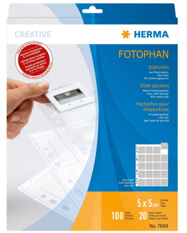 HERMA PVC džepovi 5x5 100 listova prozirno/matirano 7699