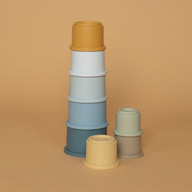 LITTLE DUTCH Šalice za slaganje Blue, 8 komada, visina 43 cm, polipropilen