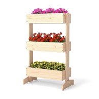 NORTHIX Vertikalna vrtna žardinjera s 3 razine od borovine, 69x39x109 cm