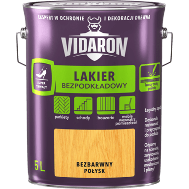 VIDARON Super trajni lak za drvo bez primera, prozirni, sjaj, 5 l