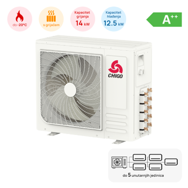 CHIGO multi split vanjska jedinica 12,5 kW Z5OD-42HRIN4, 5 izlaza, R32, A++, s grijačem