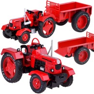 Metalni traktor, 1:18, crveni