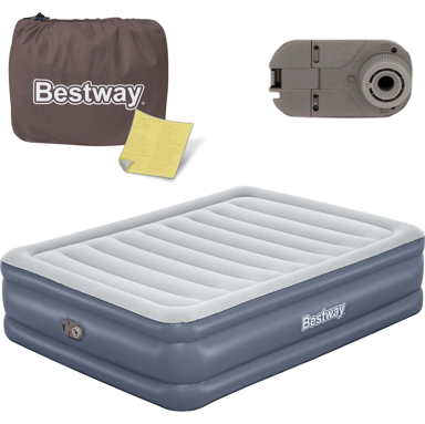 BESTWAY Zračni madrac, dvostruki, sivi
